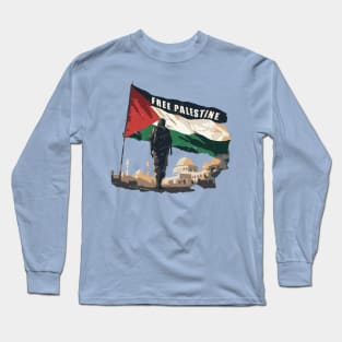 Free Palestine // Retro Palestine flag Long Sleeve T-Shirt